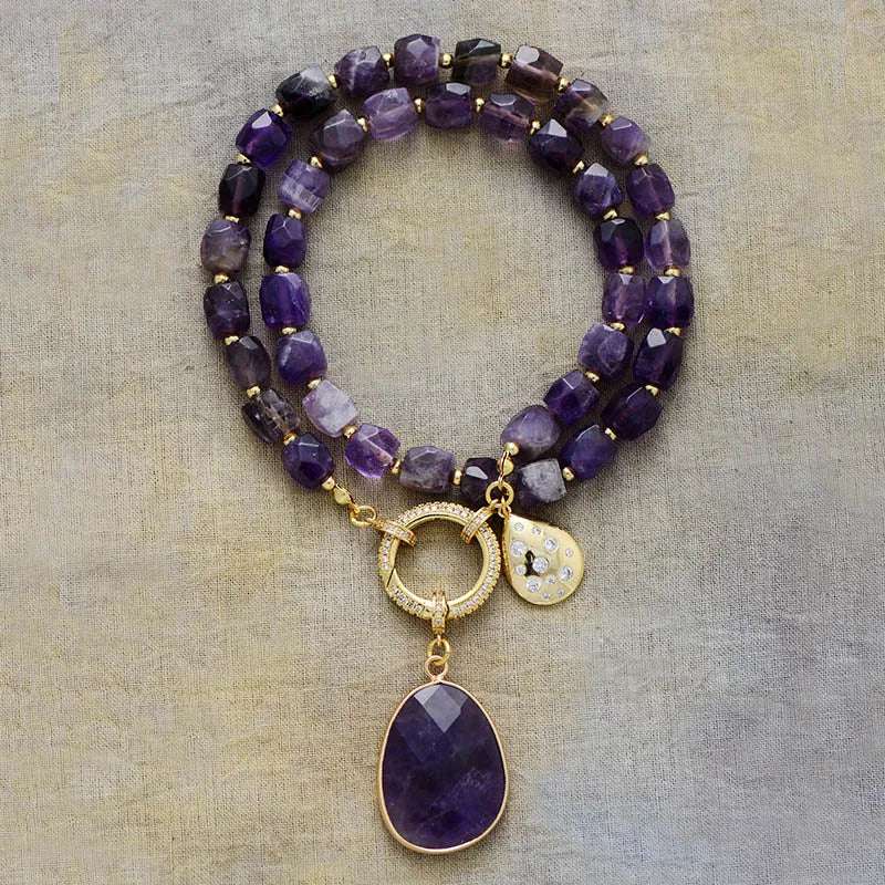 Amethyst Crystal Pendant Necklaces - Bela Fils BoutiqueNecklacesBela Fils Boutique